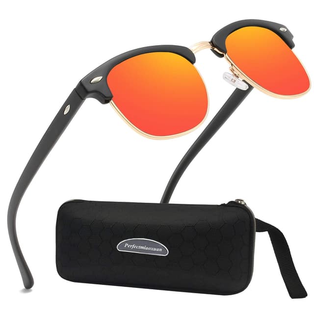 Perfectmiaoxuan Polarisierte Sonnenbrille für Herren und Damen - Retro Ultraleichtes Brillengestell 🌞