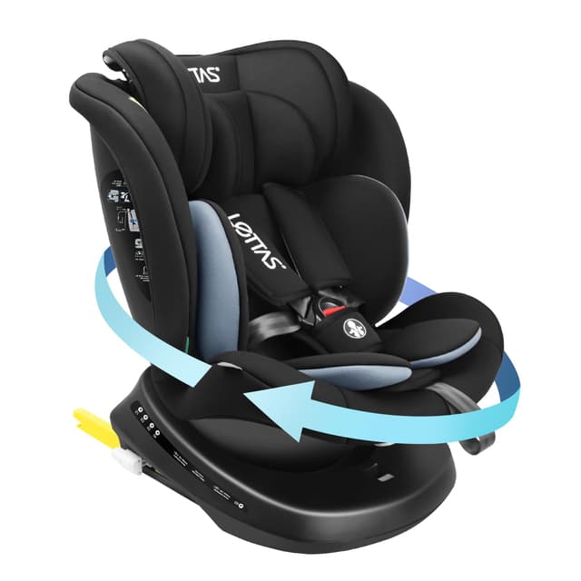🌟 Sonderangebot: LETTAS I-Size 360°drehbar Kindersitz 40-150 cm - Schwarz 🚗