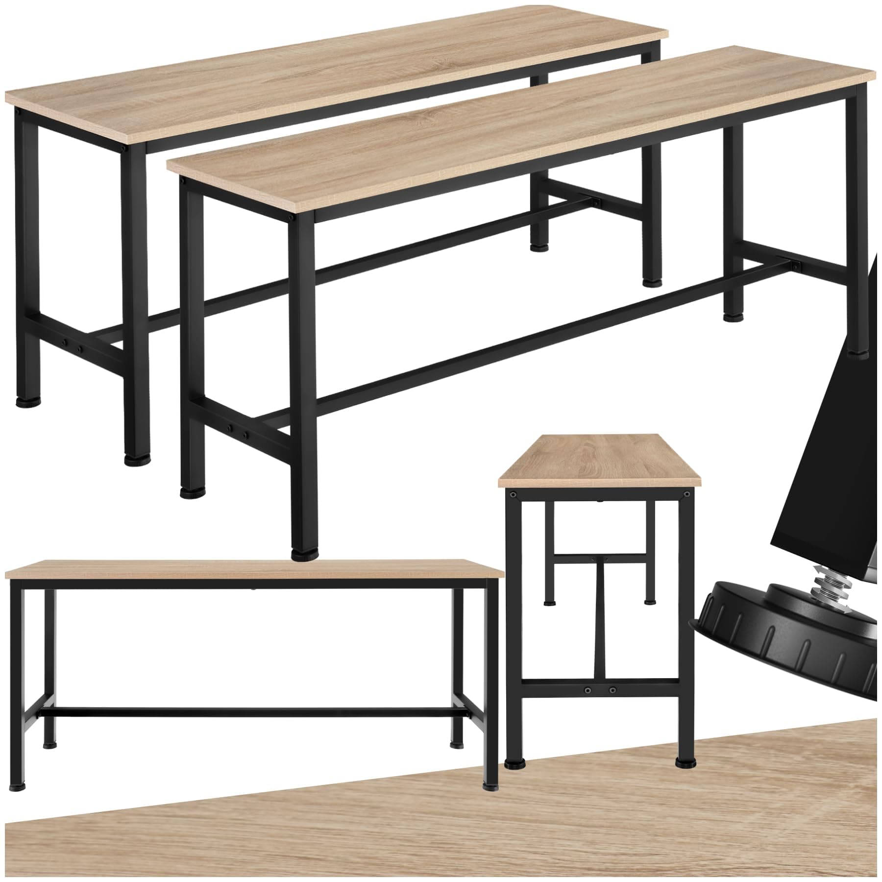 tectake® 2X Sitzbank für Esszimmertisch, Industrial Möbel, Bank Esstisch 🪑
