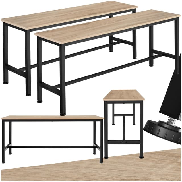 tectake® 2X Sitzbank für Esszimmertisch, Industrial Möbel, Bank Esstisch 🪑