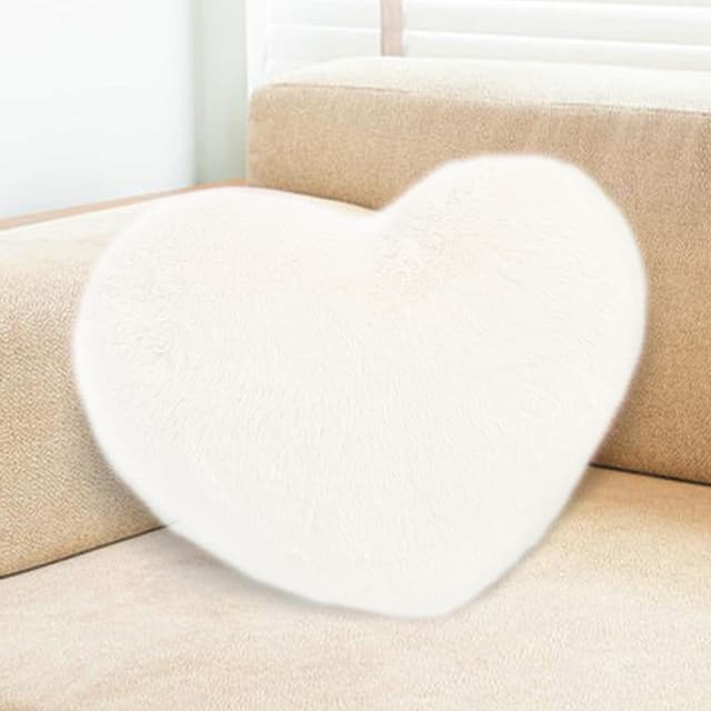 🎁 Gohytal Herzkissen - Weiß Plüsch Herzform Kuschelkissen 🛋️