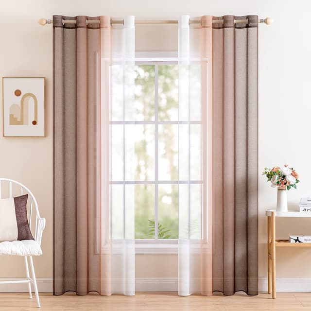 🌟 MIULEE 2er Set Voile Vorhang Zweifarbiger Vorhang mit Ösen 🏡