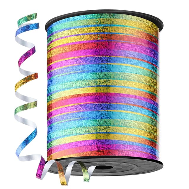 450m Geschenkband Bunt 🌈 Glitzernde Regenbogen-Schleifenbänder
