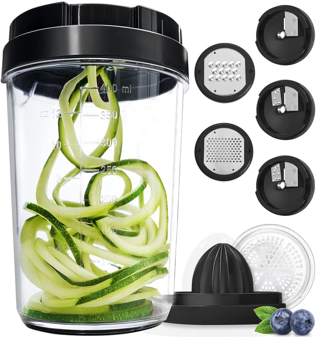 🥒🍠🥕 Spiralschneider Gemüse mit Behälter - Gemüseschneider Spaghetti Gemüsehobel