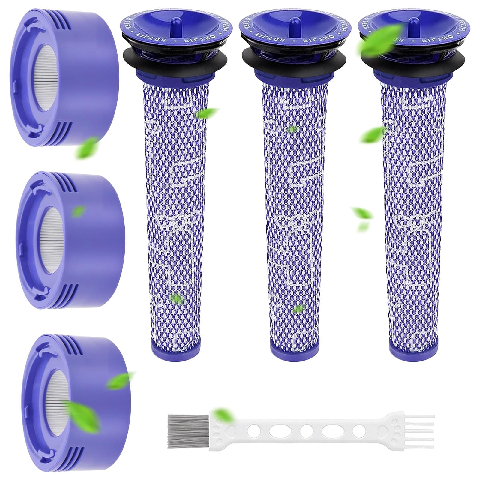 🌪️ Laukowind V7 V8 Filter für Dyson | 3 HEPA-Nachfilter, 3 Vorfilter, 1 Bürste