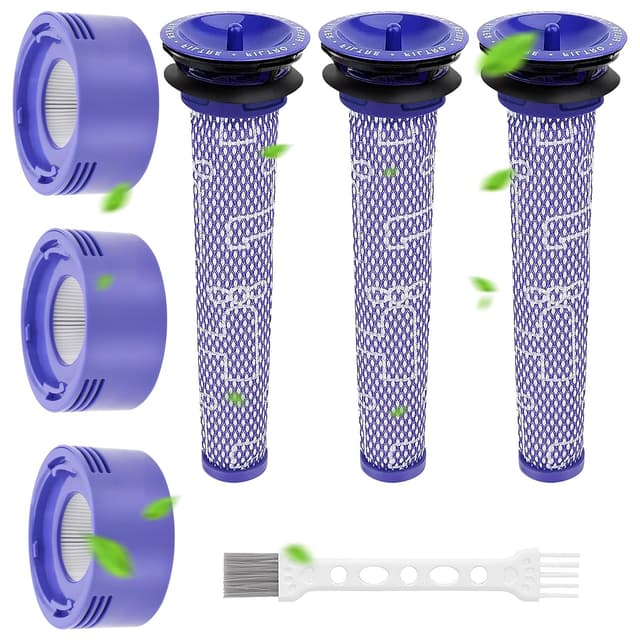 🌪️ Laukowind V7 V8 Filter für Dyson | 3 HEPA-Nachfilter, 3 Vorfilter, 1 Bürste