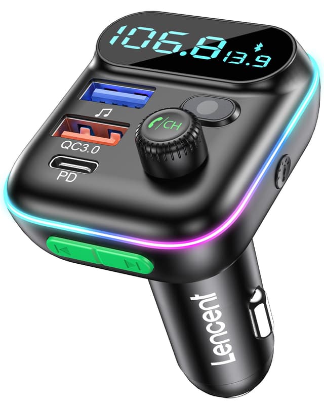 LENCENT FM Auto Transmitter Bluetooth Adapter V5.0 🚗🔊📱
