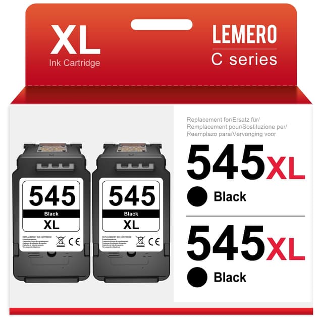 🖨️ Lemero PG 545XL Schwarz Patronen Kompatibel für Canon Druckerpatronen 545 XL Multipack