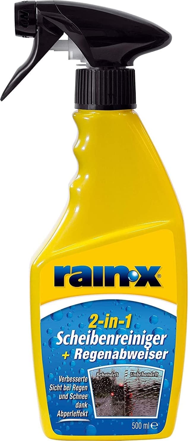Rain-X 2-in-1 Scheibenreiniger - Regenabweiser - Streifenfreie Reinigung - Schutz vor Schmutz, Schnee und Insekten - 500 ml Single 🌧️🚗