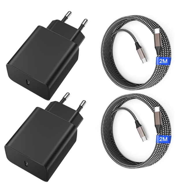 45W USB C Ladegerät, 2er Pack Schnellladegerät Mit 2M Nylon Ladekabel ⚡🔋📱