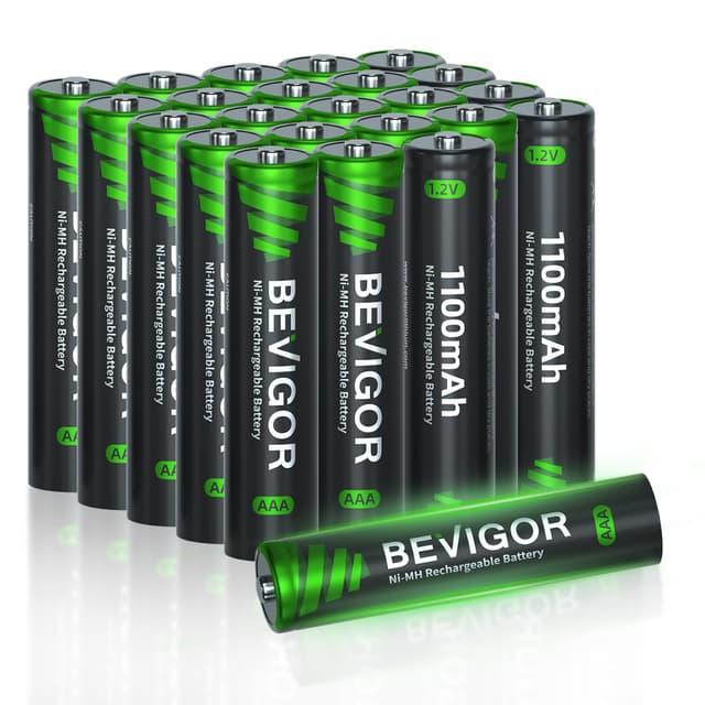 🔋 BEVIGOR AAA Akkubatterien, Akku hohe Kapazität AAA NiMH wiederaufladbare Batterien, 24 Stück, vorgeladen - Angebot!