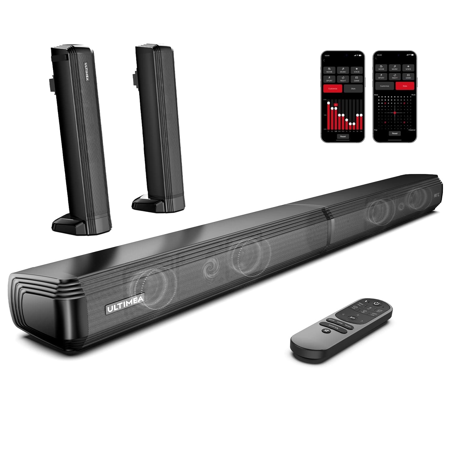 🔊📺 ULTIMEA 2.2 Soundbar für TV Geräte, Teilbare 2-in-1 Soundbar für Fernseher 🎶📺
