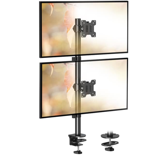 ELIVED Vertical Monitor Halterung 2 Monitore, 80cm Stange für 13-32 Zoll Monitore