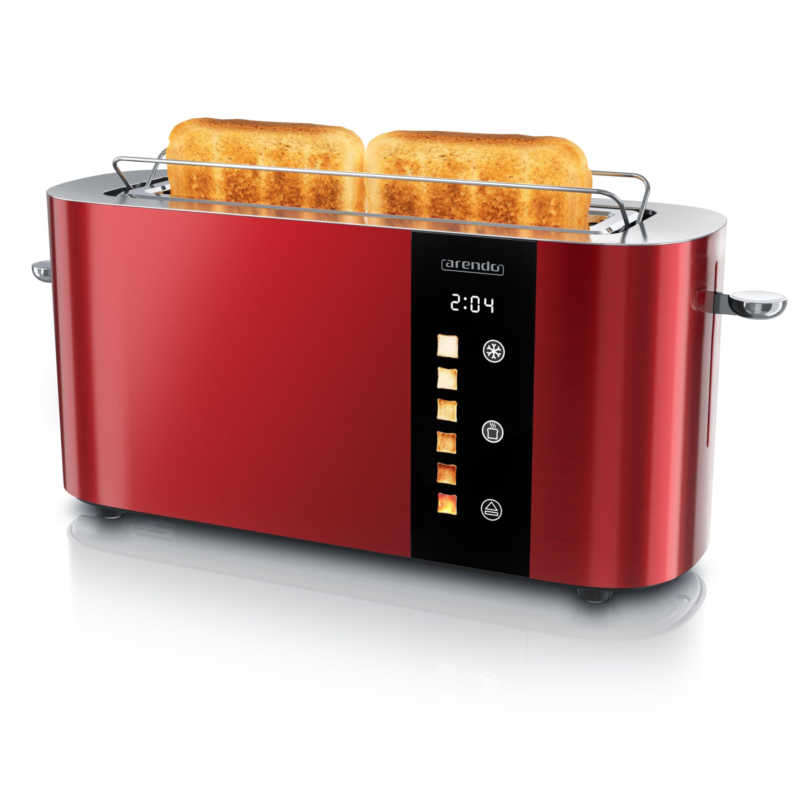 Arendo - Edelstahl Toaster 2 Scheiben Langschlitz - Touchscreen 🍞