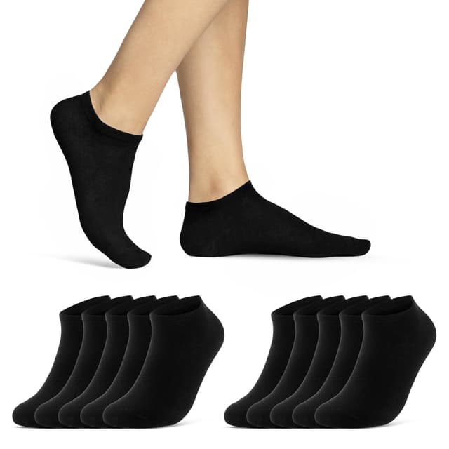 🧦 10 | 20 | 30 Paar Sneaker Socken Damen & Herren Schwarz & Weiß 47-50 10 Paar Schwarz