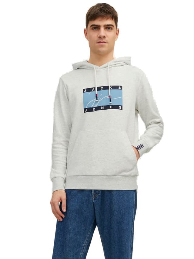🔥 Großer Deal: JACK & JONES Herren Kapuzenpullover XL Weiß Melange! 🛍️