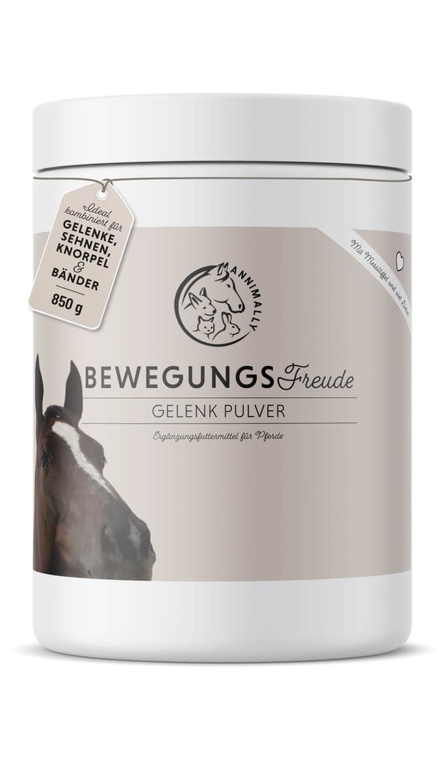 🐴 Annimally Gelenk Pulver für Pferde 850g mit Teufelskralle, MSM (Schwefel), Glucosamin, Hyaluronsäure, Chondroitin - Stärkung der Gelenke