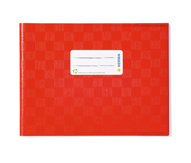 HERMA 19840 Heftumschläge A5 Quer Bast Rot, 10 Stück 📚🖊️