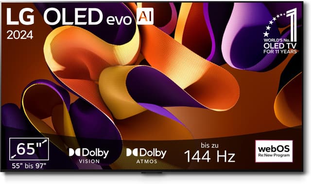 📺 LG OLED65G48LW TV 65" (165 cm) OLED evo Fernseher 2024 Series Mit Wandhalterung