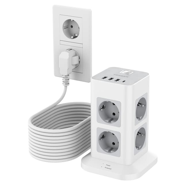 🔌🔋 TESSAN 8 Fach Mehrfachsteckdose mit USB C und 3 USB A - Deal!