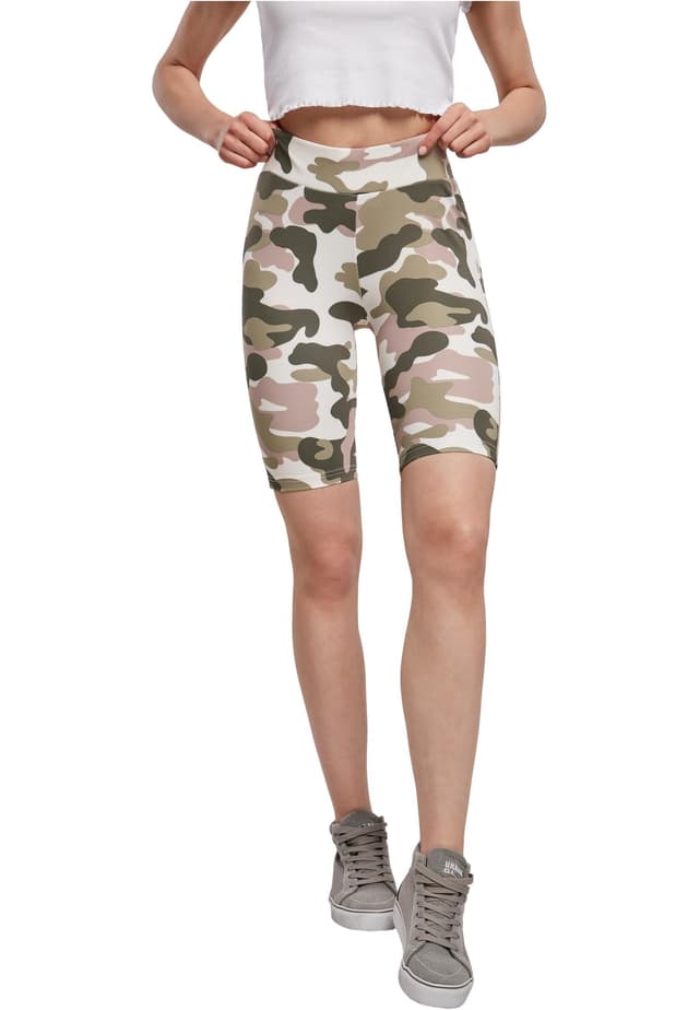Urban Classics Damen Radlerhose Ladies High Waist Camo Tech Cycle Shorts 🚴‍♀️🌺