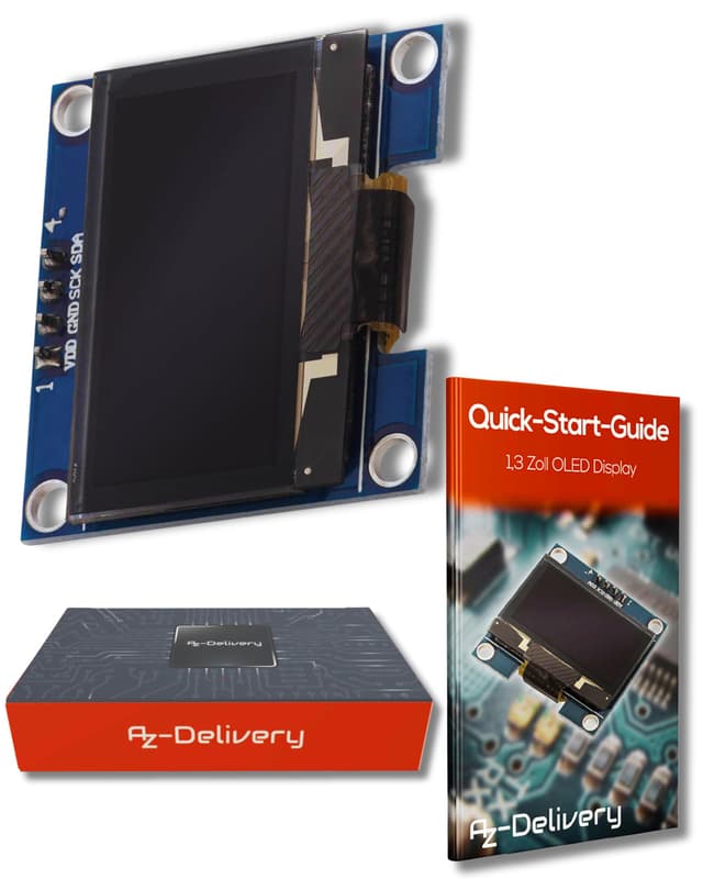 🌟 Angebot: AZDelivery 1,3 Zoll OLED Display I2C SSH1106 Chip 128 x 64 Pixel