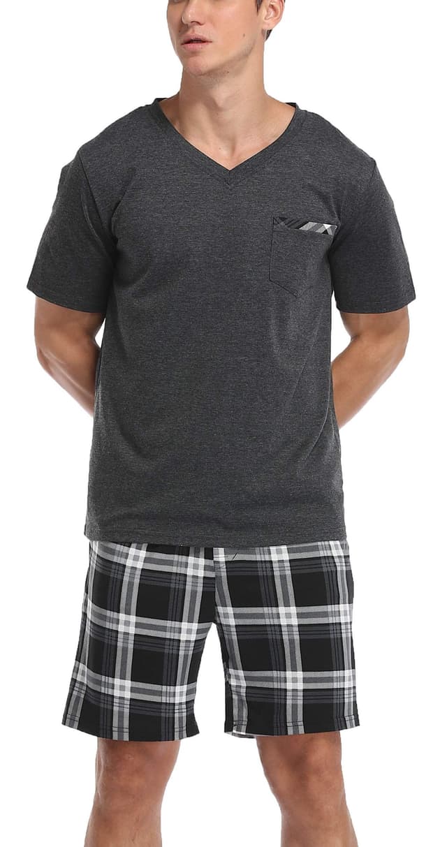 Vlazom Herren Sommer Schlafanzug Kurz Pyjama Set 🌙👕