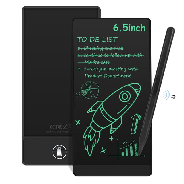 LCD-Schreibtafeln für Erwachsene, Czemo 6.5 Zoll Tragbar Vollbild LCD Schreibtafel 📝📊🥰💼🎀