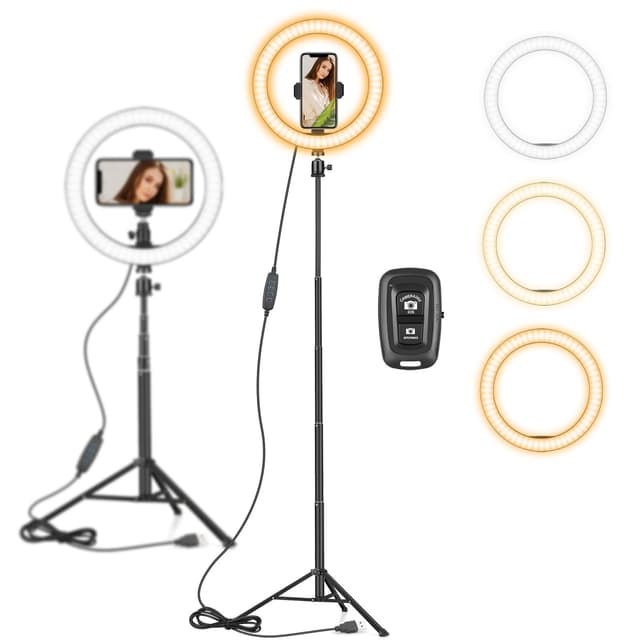 🌟 AIXPI 10 Ringlicht mit hohem Stativständer und Telefonhalter für YouTube-Videos 🎥