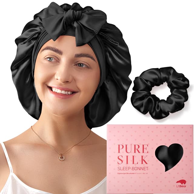 LitBear Schlafhaube aus 100% Maulbeerseide für Damen 😴🌙