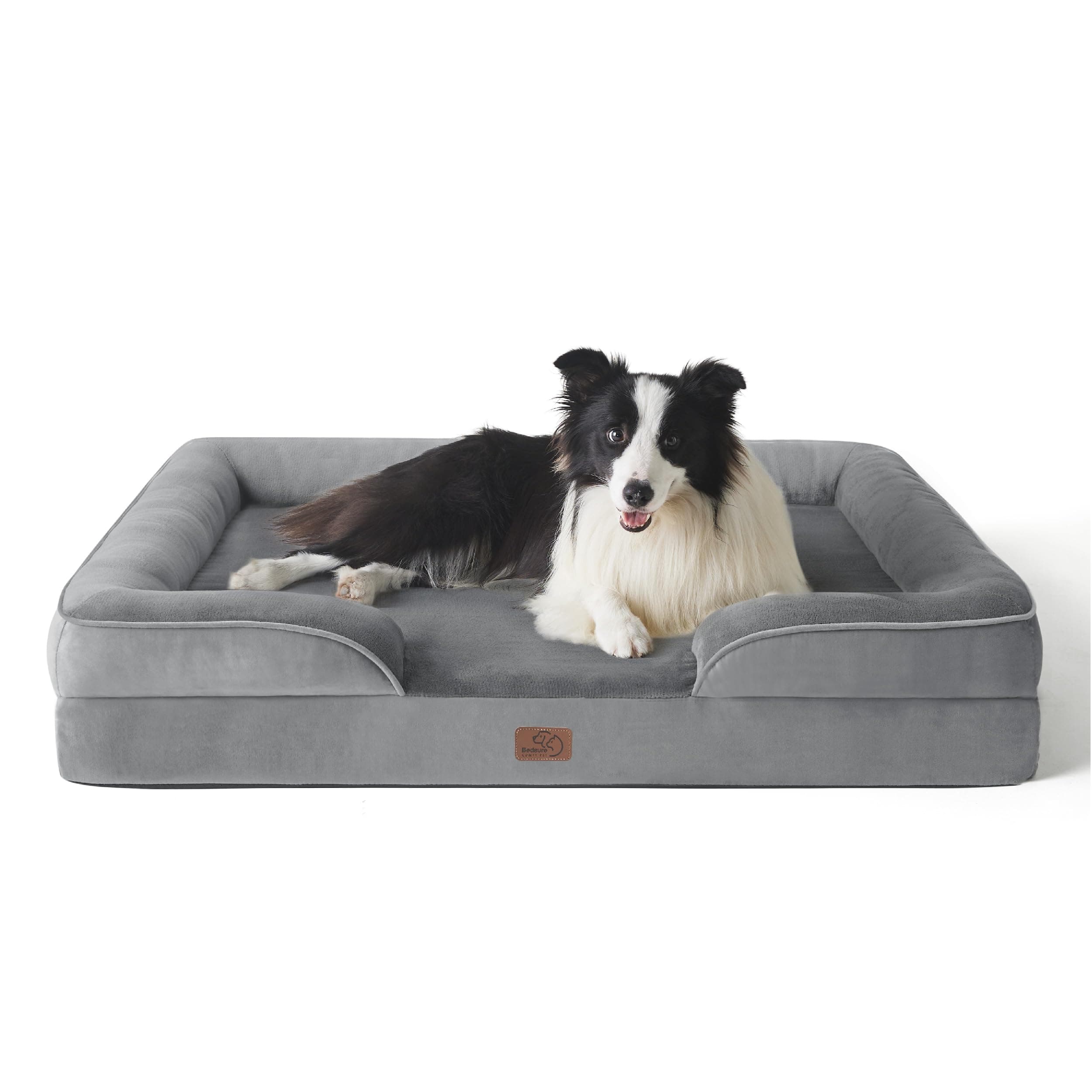 🐾 Orthopädisches Hundebett für mittlere Hunde 🐶 - Grau L 89 x B 63 x H 17 cm