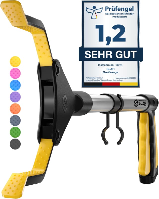 SLAH Greifzange für Senioren 32" Aluminium Müllzange Yellow 🌟 - Flexibles Material, Greifstab, Pick-Up Stick, Hilfsmittel für Behinderte