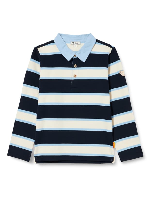 🌟 Steiff Jungen Poloshirt Langarm Polohemd 92 Eggnog 🐻