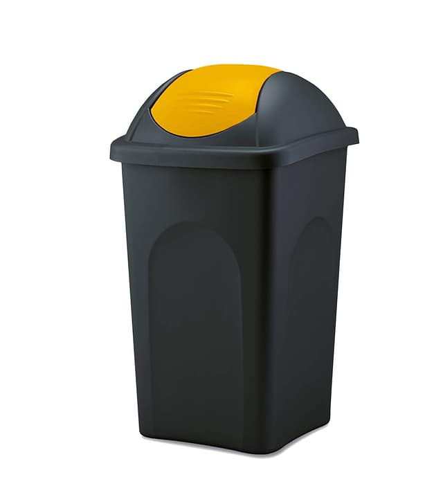 🗑️ BigDean Mülleimer groß 60L - Made in Italy Schwarz Gelb 60 L - Angebot
