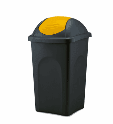 🗑️ BigDean Mülleimer groß 60L - Made in Italy Schwarz Gelb 60 L - Angebot Angebot bei HelloDeals