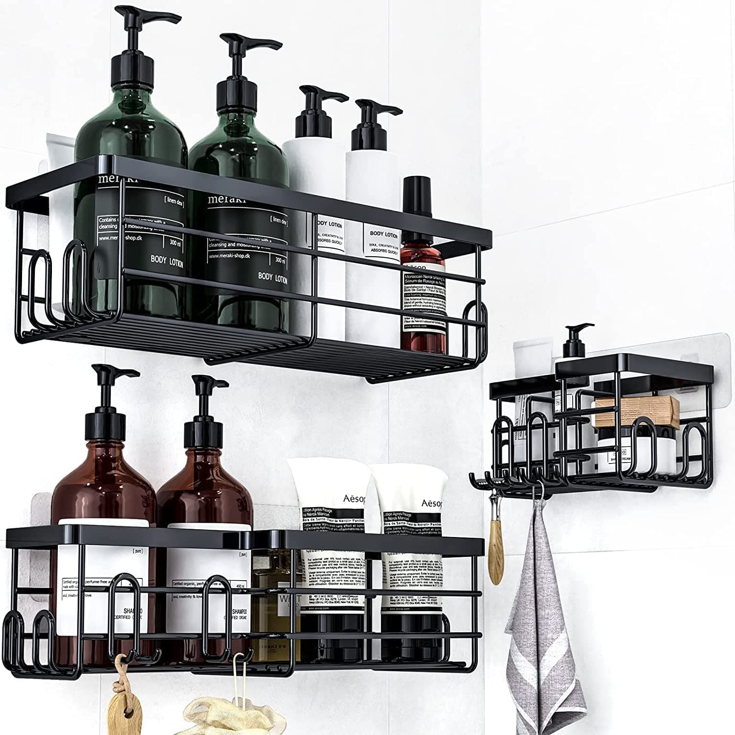🚿 Uamector Duschablage ohne Bohren, 3 Stück Badezimmer Regal 🛁