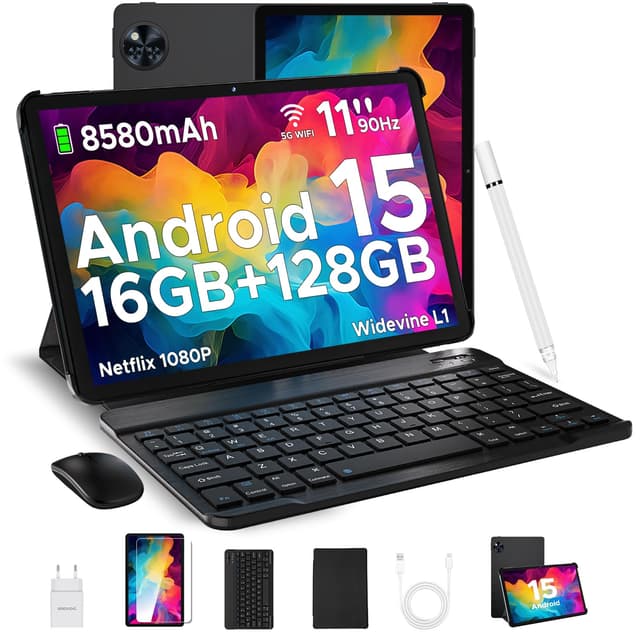 DOOGEE U11 2025 Neueste Android 15 Tablet 11 Zoll 16GB+128GB (2TB TF) - Schwarz