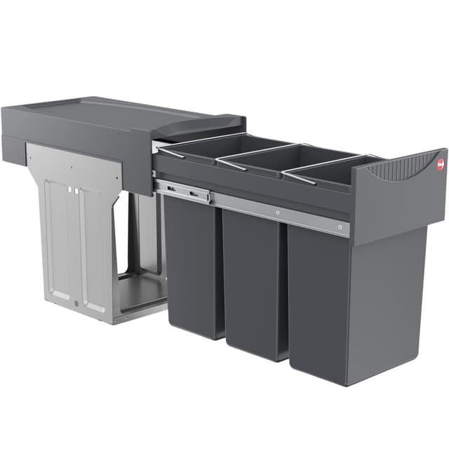 🌟 Super Deal! Hailo Abfallsammler Terzett 3666131 - Einbau-Mülltrenner mit 3 Fächern 🌟