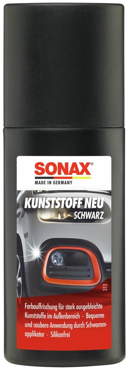 🚗 SONAX Kunststoff Neu Schwarz (100 ml) | Farbauffrischung für stark ausgebleichte Kunststoffe 🌟