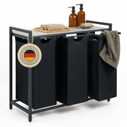 Blumtal Wäschesammler 3 Fächer Schwarz 🧺🖤 Angebot bei HelloDeals