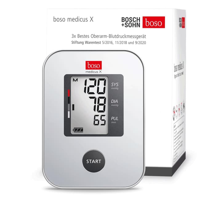 🩺🩸 Boso Medicus X - Bestes Oberarm-Blutdruckmessgerät Stiftung Warentest 5/2016, 11/2018 und 9/2020 🩸🩺
