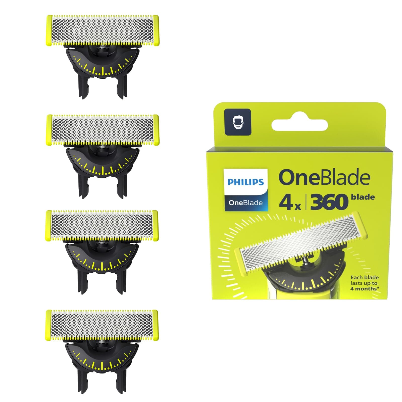 Philips OneBlade 360-Ersatzklingen, 4er-Pack 🪒🔥
