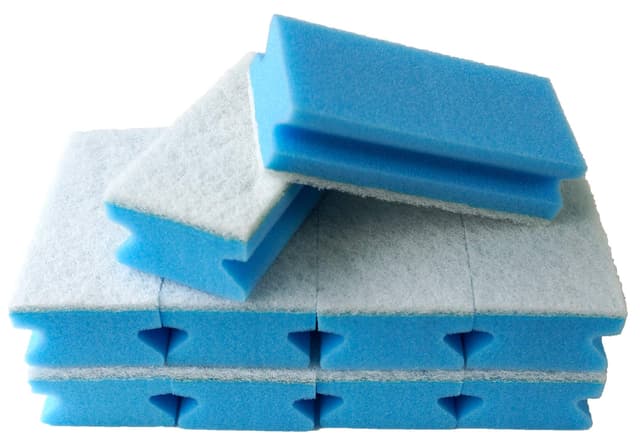Sonty 10 Stück Putzschwamm kratzfrei, waschbar, Gross 15x7x4cm weiß (blau) 🧽🌟