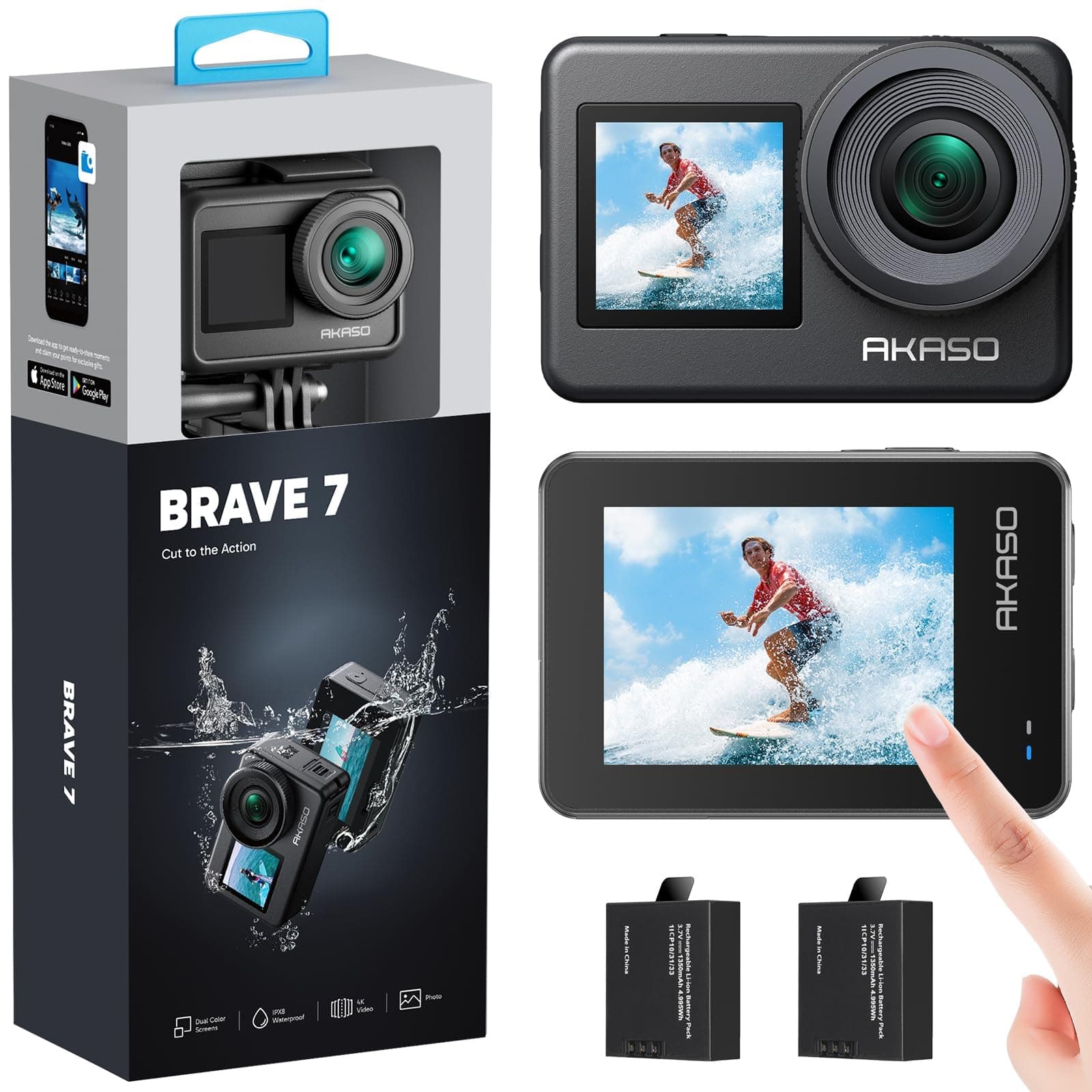 AKASO Action Cam 4K 20MP WiFi Unterwasserkamera IPX8 Wasserdicht 📷🌊🏄
