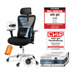 CLOUVOU CleverSeat Bürostuhl Ergonomisch [TESTSIEGER] Schreibtischstuhl 100% individuell einstellbar Angebot bei HelloDeals