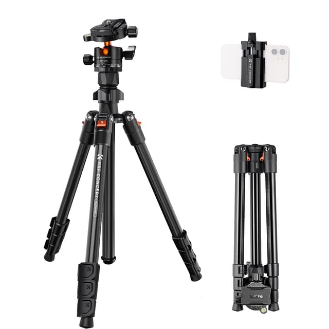 📸 K&F Concept K234A0 Handy-Stativ mit CNC BH-28L Kugelkopf,163cm Kamera Stativ 🌟