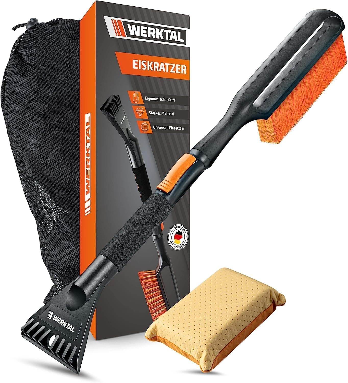 WERKTAL - Eiskratzer [MAX] Auto mit Besen - Effektiver Auto Eiskratzer [Teleskop] - Ultra Schneebesen Auto