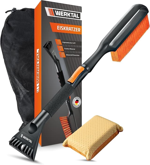 WERKTAL - Eiskratzer [MAX] Auto mit Besen - Effektiver Auto Eiskratzer [Teleskop] - Ultra Schneebesen Auto