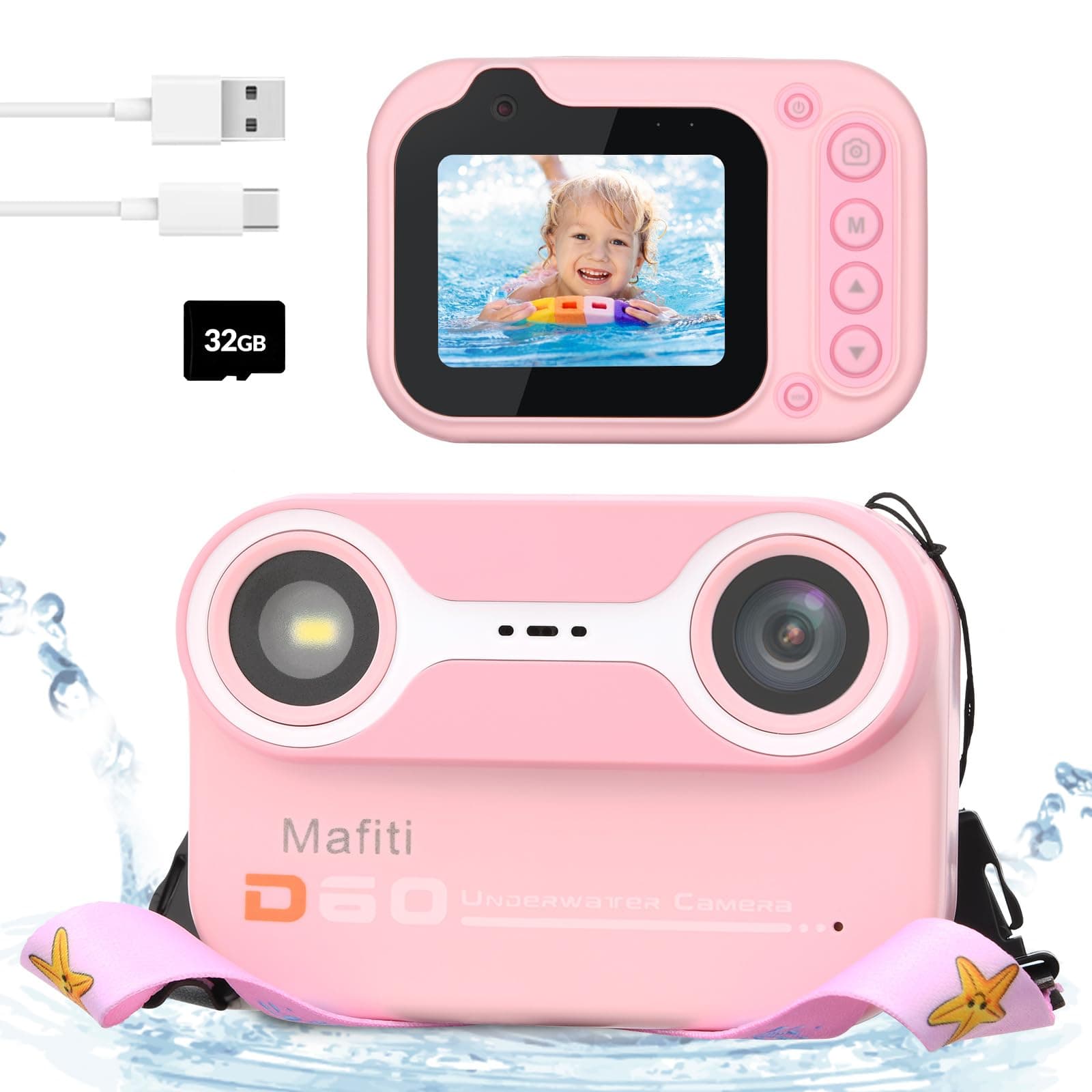 Unterwasserkamera für Kinder 📸 Wasserdicht 10ft 1080P Full HD 48MP 10X Digitaler Zoom 🌊