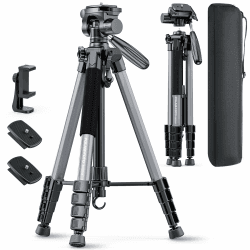 POLAM-FOTO Kamera Stativ, 188 cm, Reisestativ mit Tragetasche, Aluminium, Grau 188cm 📷🌟 Angebot bei HelloDeals